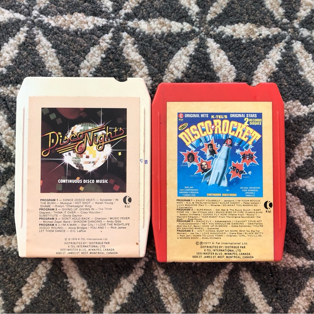 70's K-tel "Disco Nights" and "Disco Rocket" 8-Track Tapes - K-tel Compilation